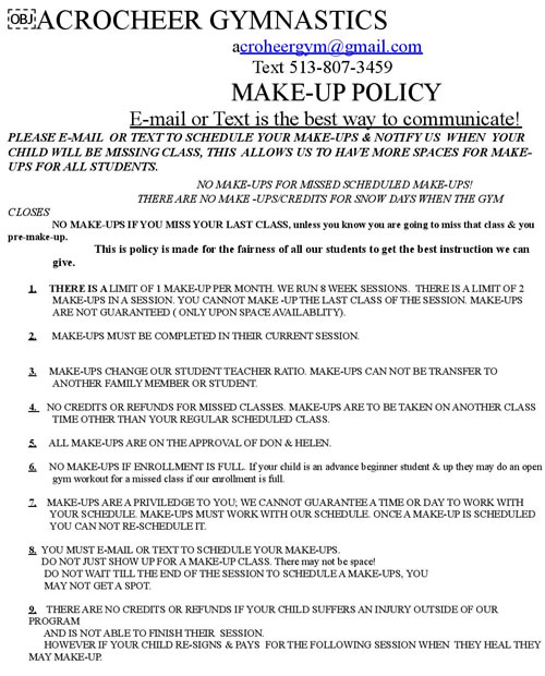 Makeup Policy